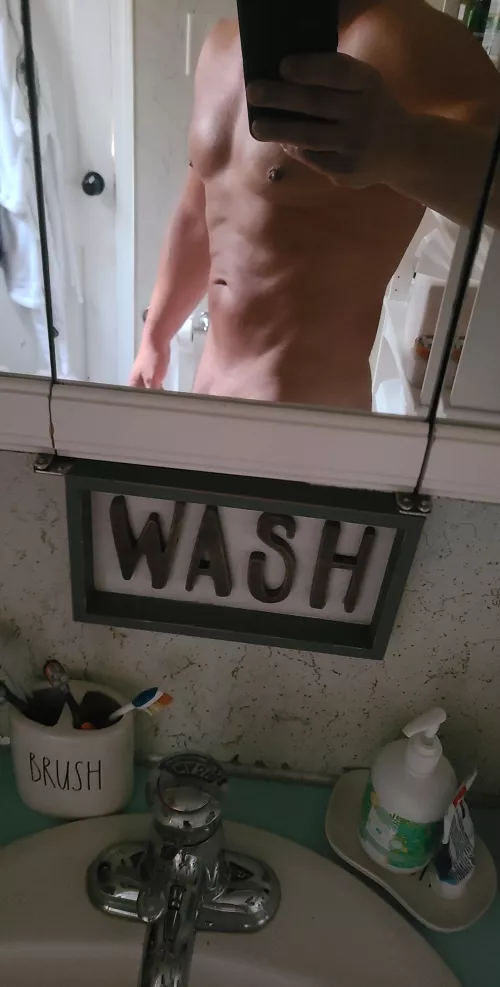 (M) Hitting the gym hard.