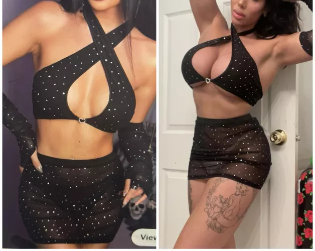 Online shopping is hard! How the same outfit looks on a bimbofied body 🥲