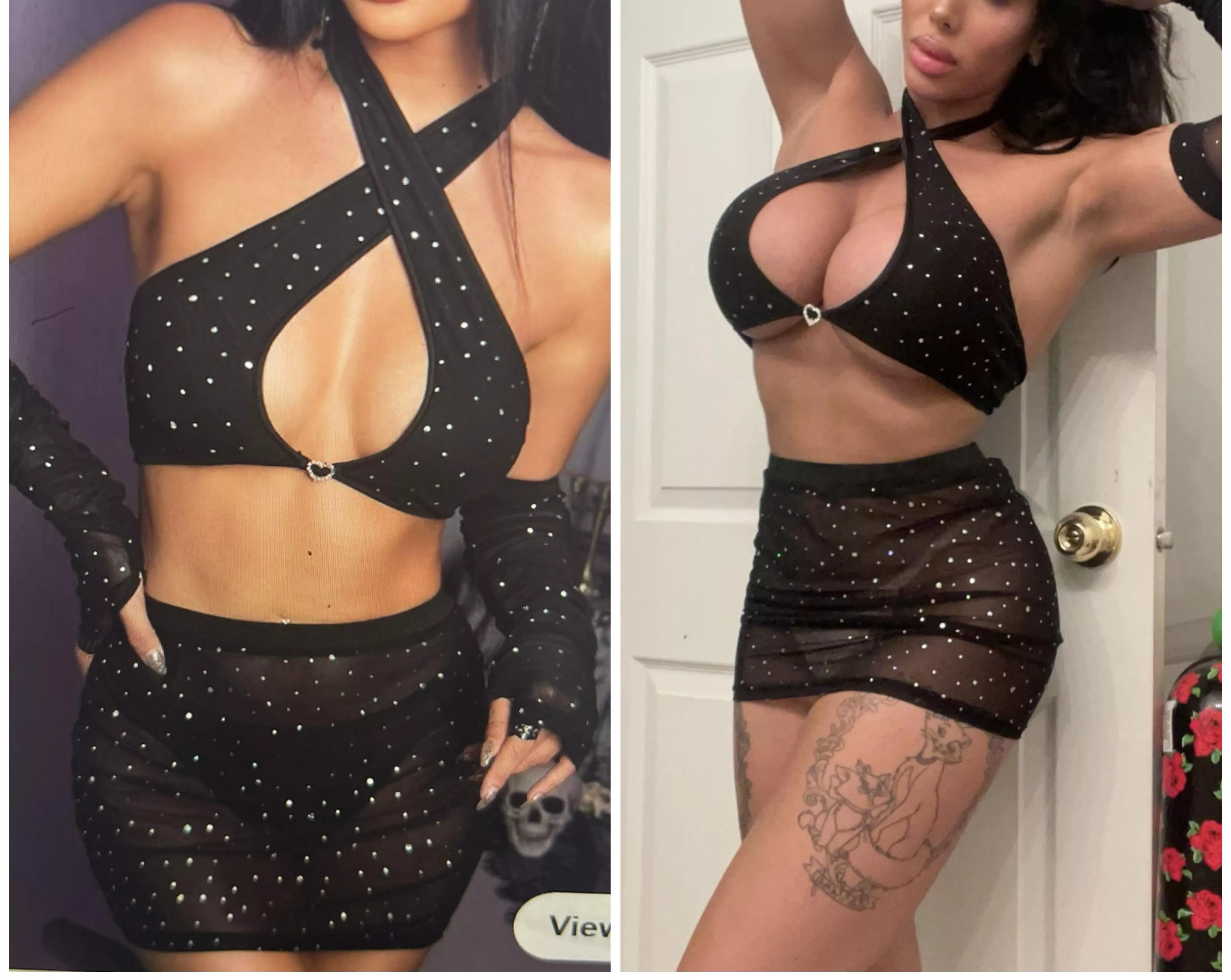 Online shopping is hard! How the same outfit looks on a bimbofied body 🥲