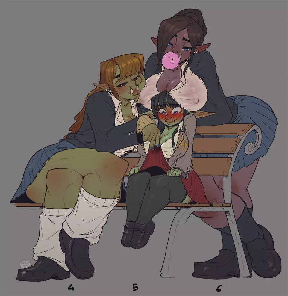 Orc Girls love teasing cute Goblins (Orcbarbies)