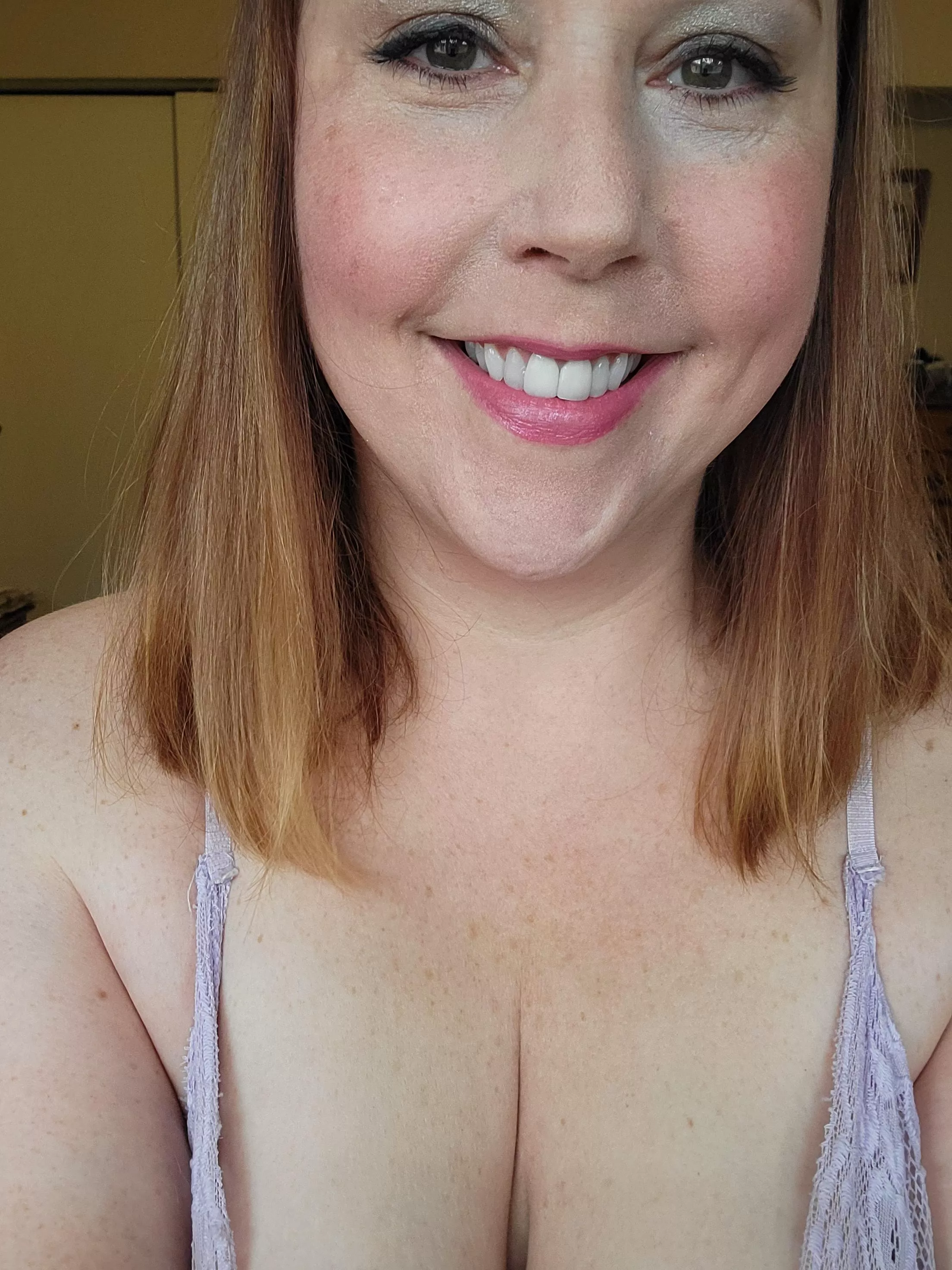 Red hair and freckled chest