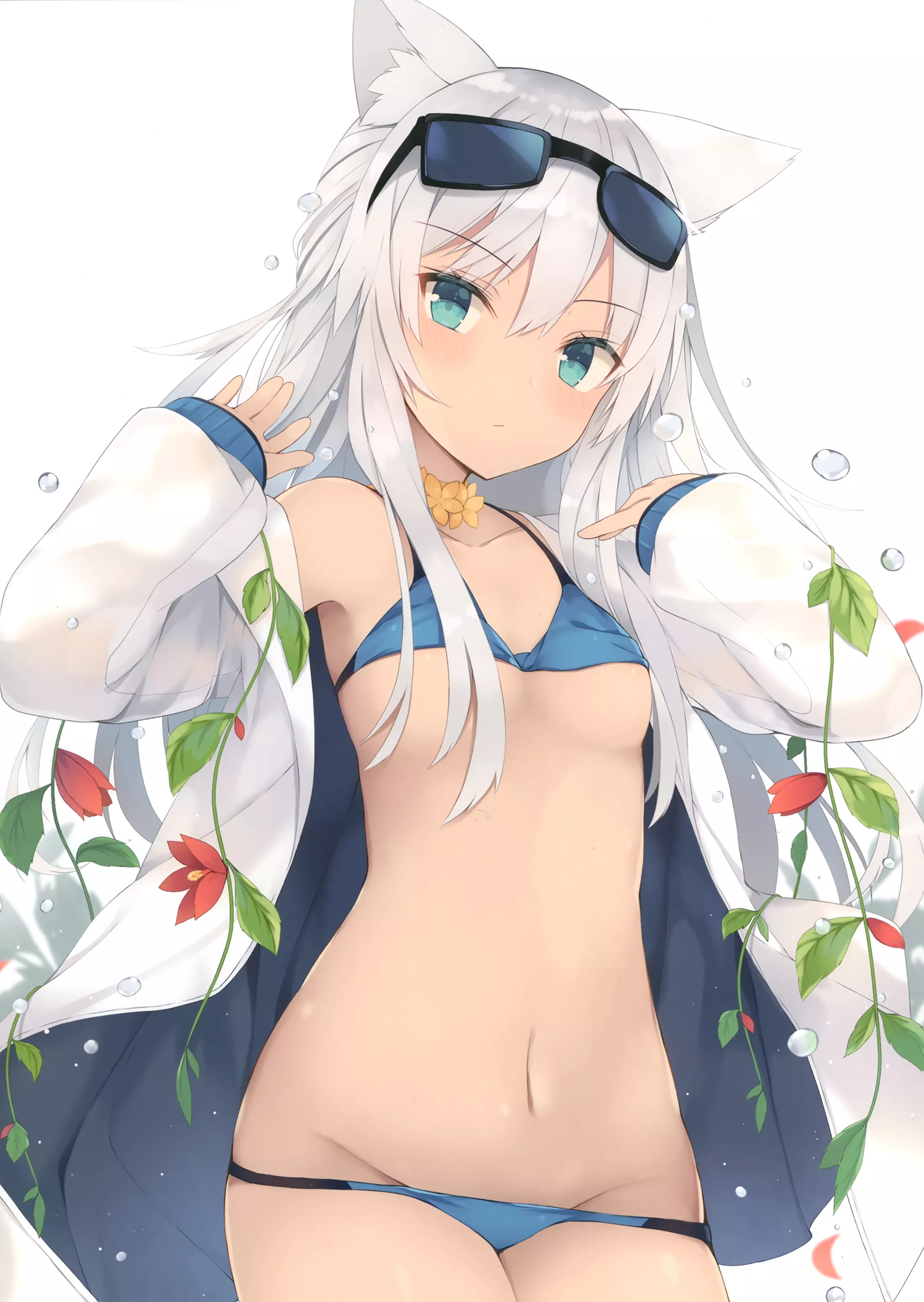 Tan Cat girl having a wardrobe malfunction (nibiiro shizuka) [Original]