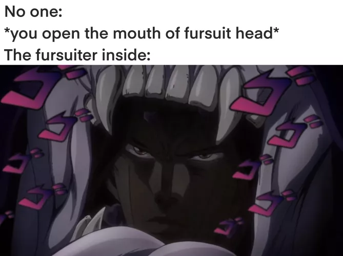 A menacing fursuiter