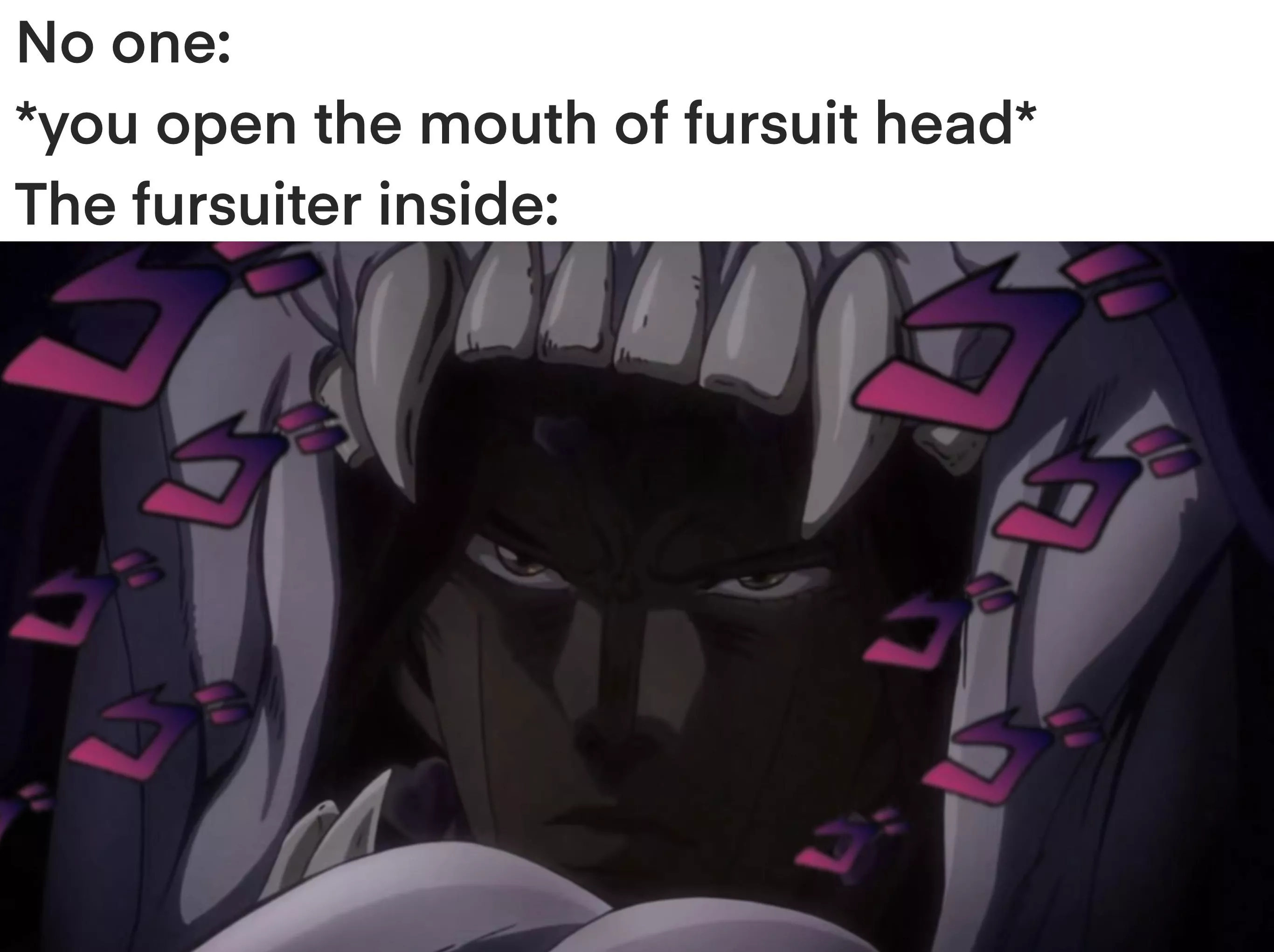 A menacing fursuiter