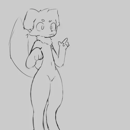 A sketch, trying to get cuter proportions :3(my art)
