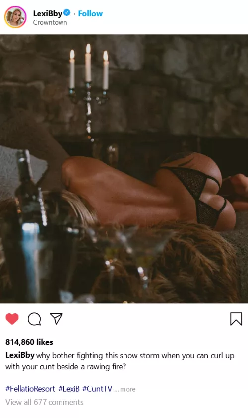 (cuntagram) @LexiBby - snowstorms means a hot night in