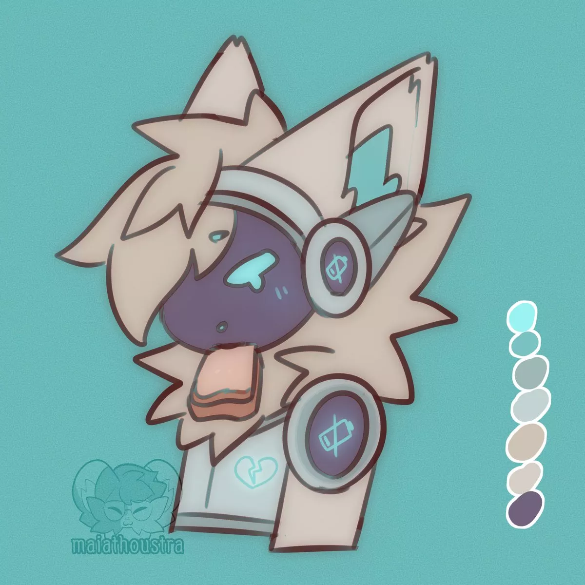 Designed a little low battery protogen ~ art by me @maiathoustra