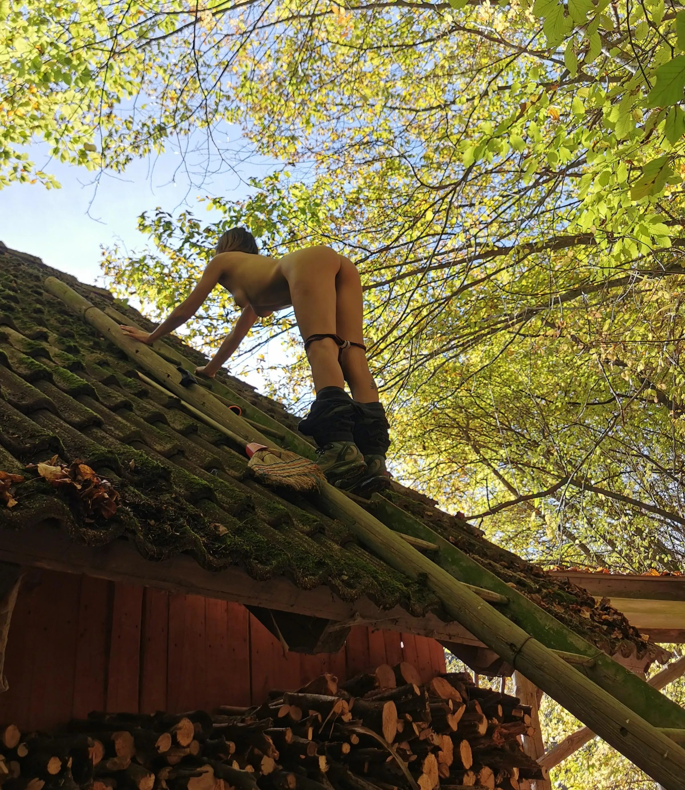 Don't mind me, I'm just cleaning the roof :)