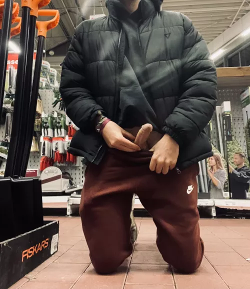 Getting dirty in the hardware store 😈