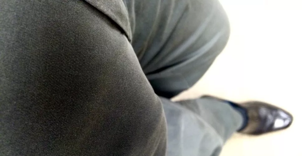 Gray pants don’t hide things get much