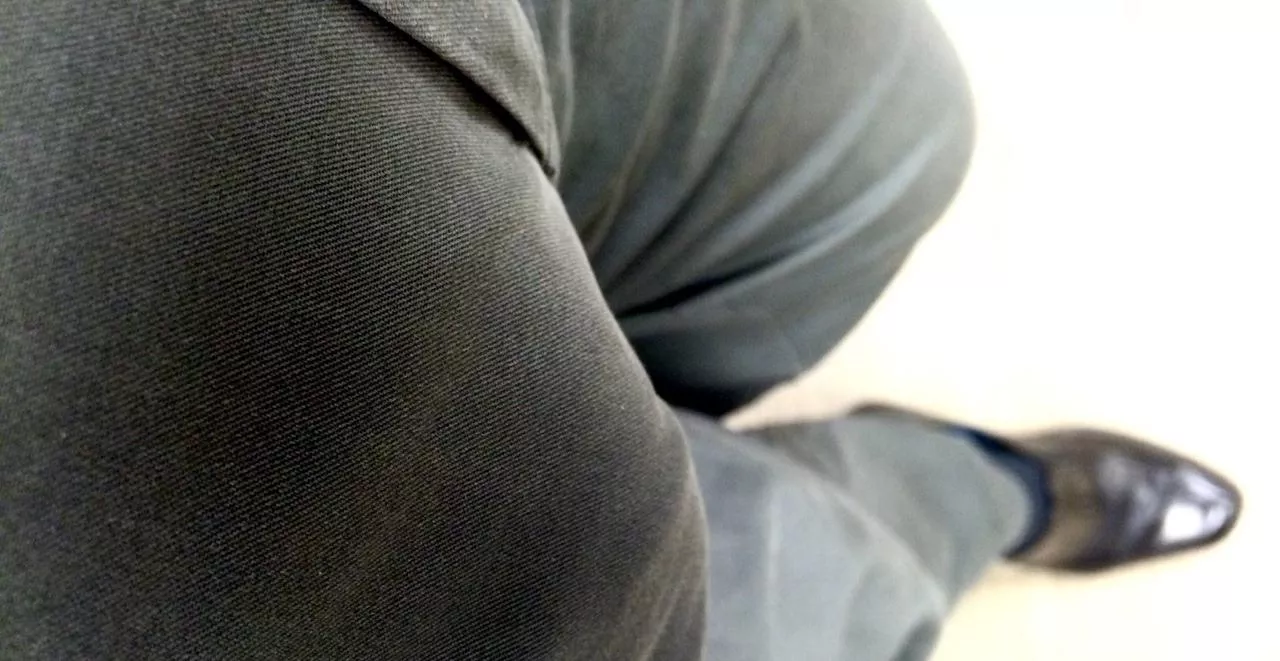 Gray pants don’t hide things get much