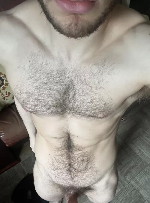 Hairy from chin to shaft