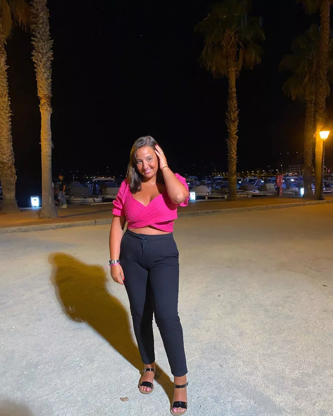 Her reaction after she got told she can not hide it(?)