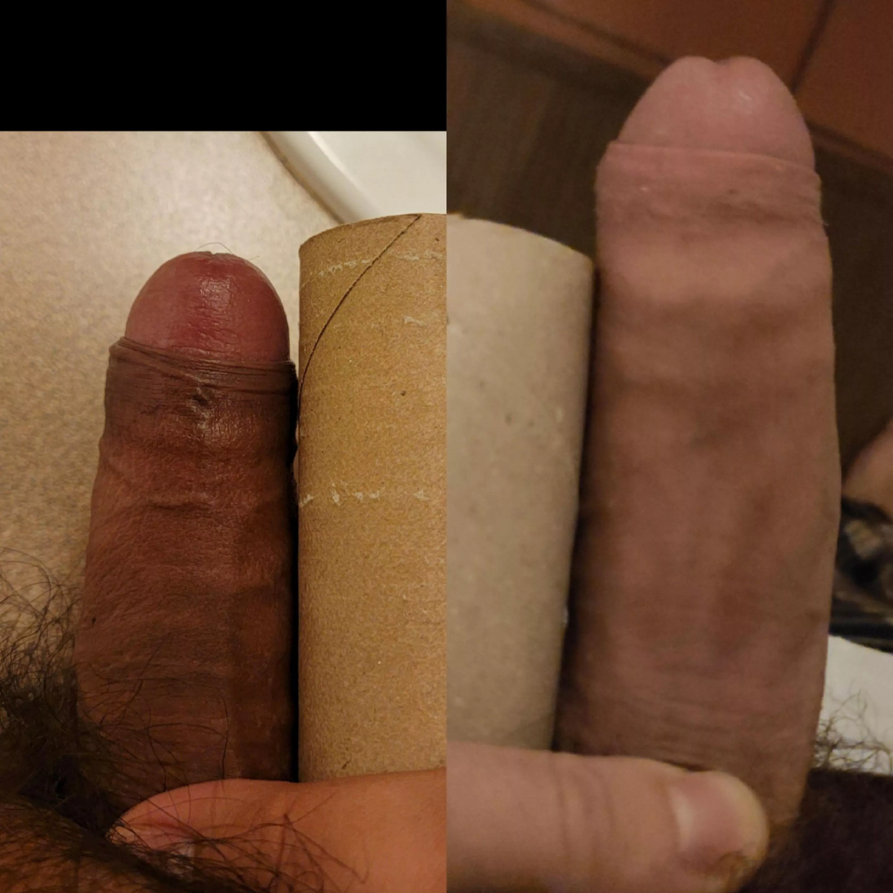 I (left) got outsized my Ooklesgoo's (right) big cock.