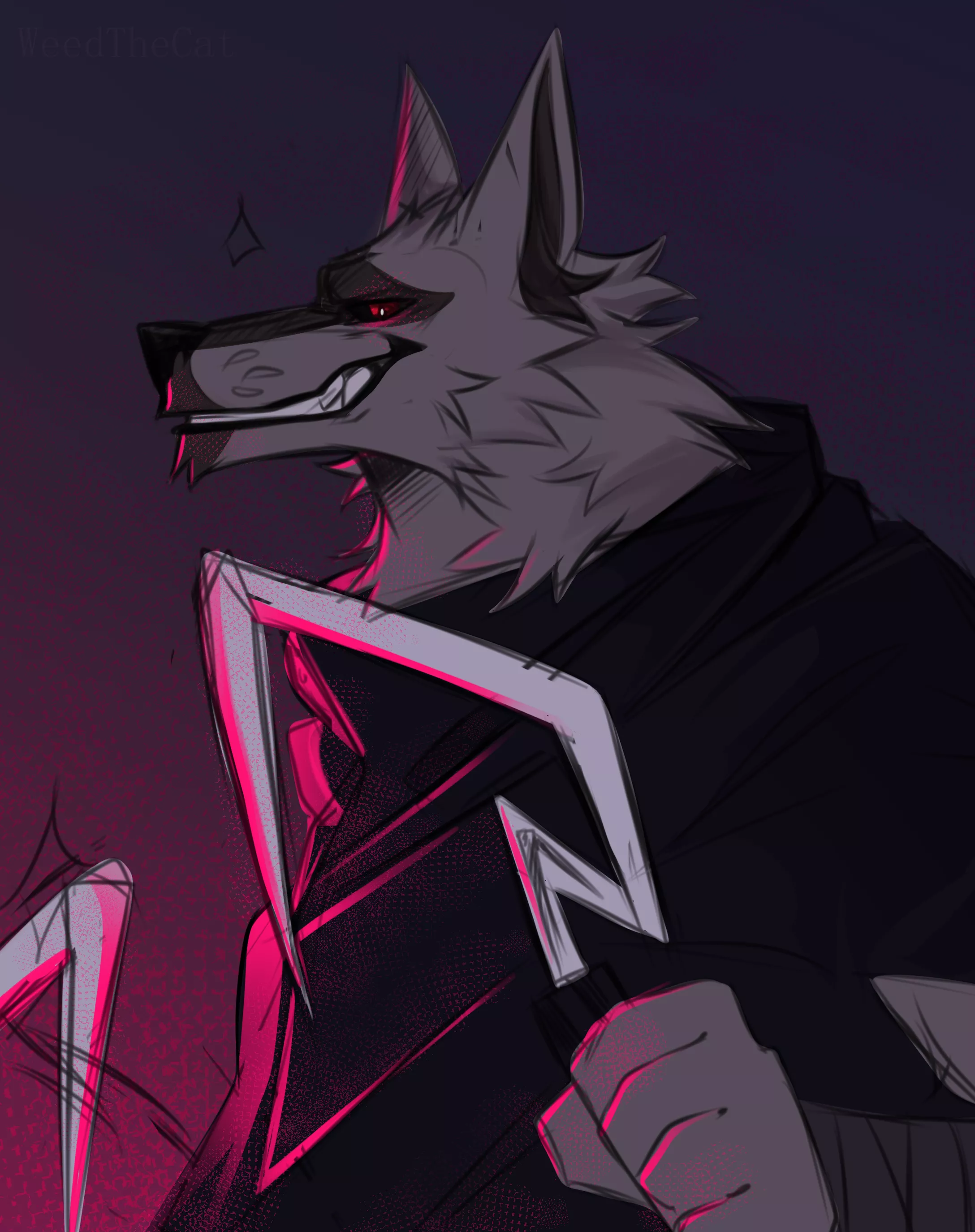 I love the smell of fear (little sketch I'm working on) // @WeedTheCat on Twitter