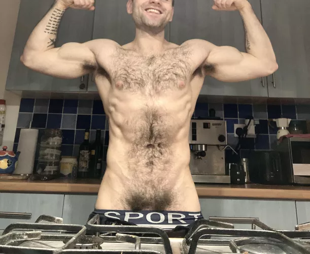 It’s a crime against food hygiene, but we’re still cooking up a storm