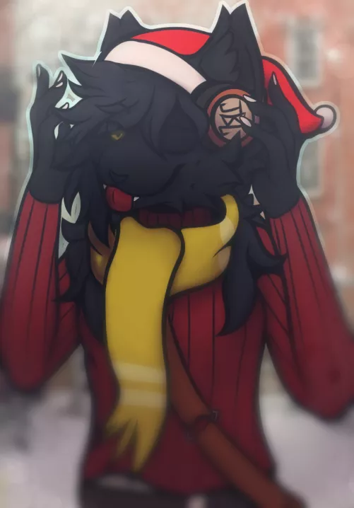 It's late but here is my oc with a christmas vive.