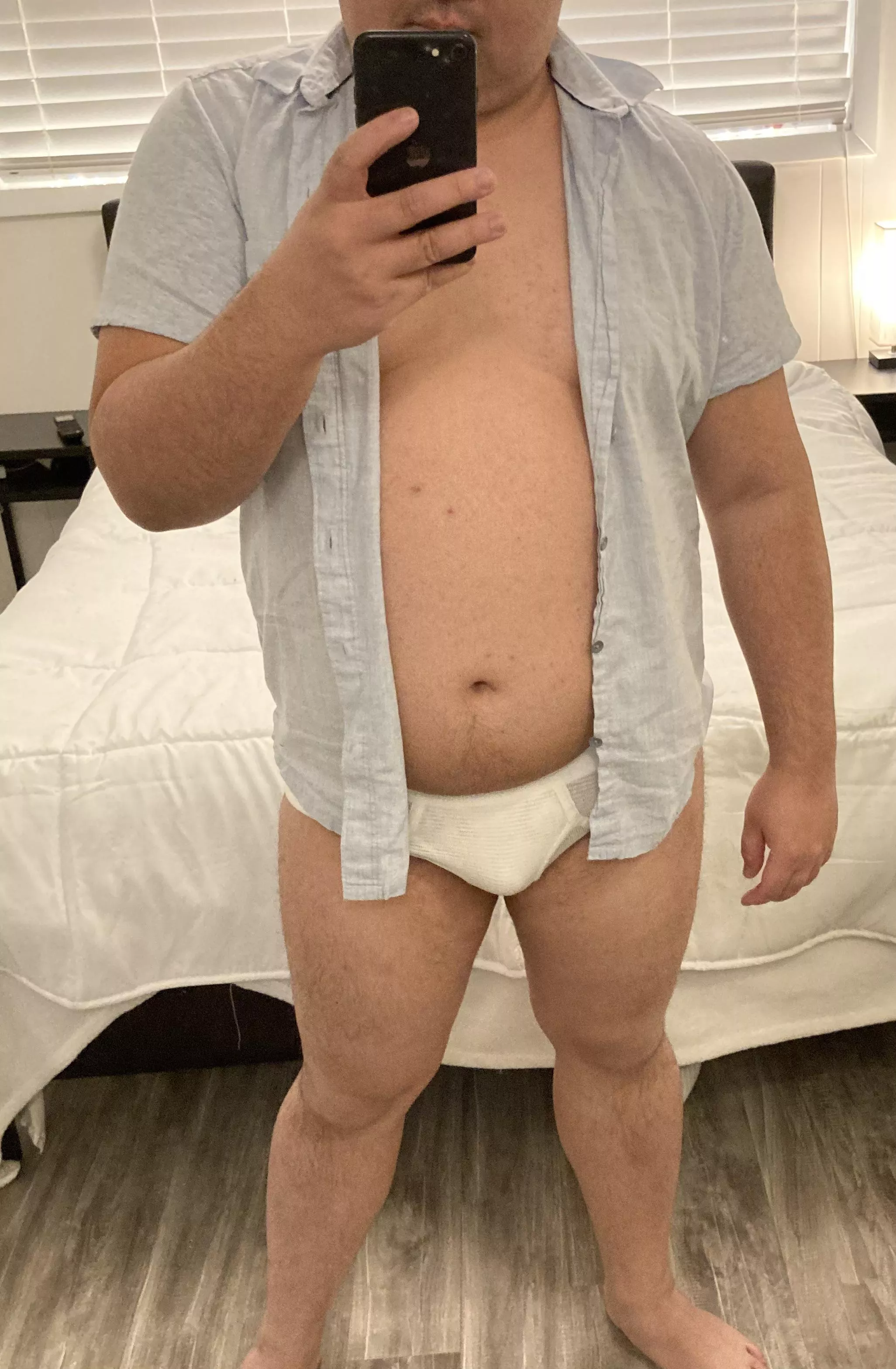 Just got home, pants go off briefs stay on