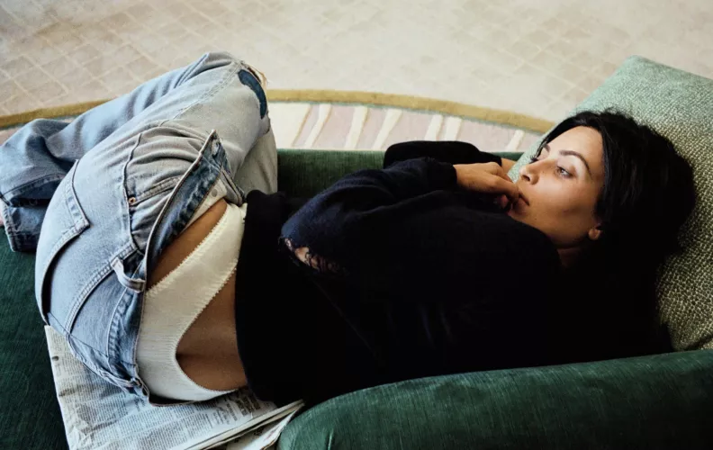 Kim showing her satin panties