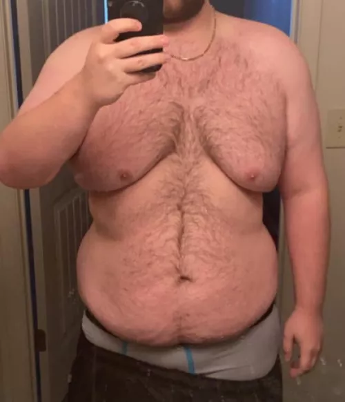 Probably should lose a few lbs but the hair is there