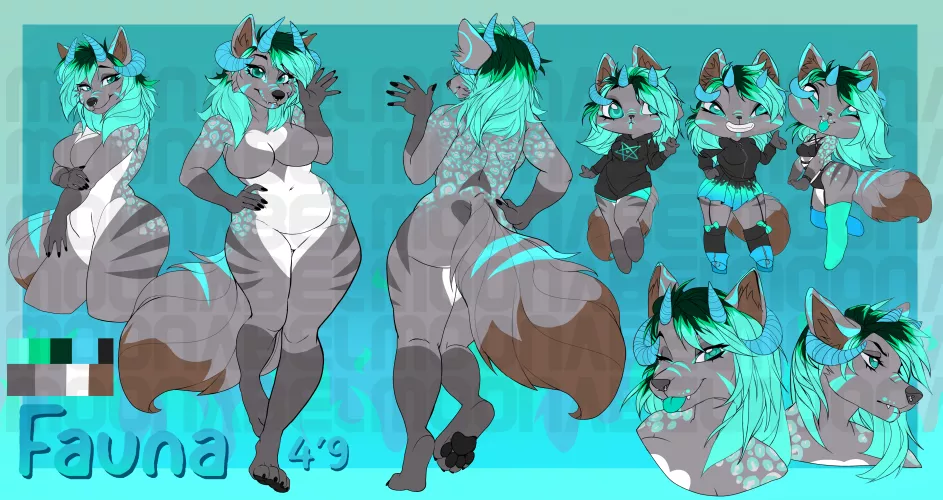 Ref sheet done to Fauna! art by me, moonabel on FA ❤ What do you think of her design?