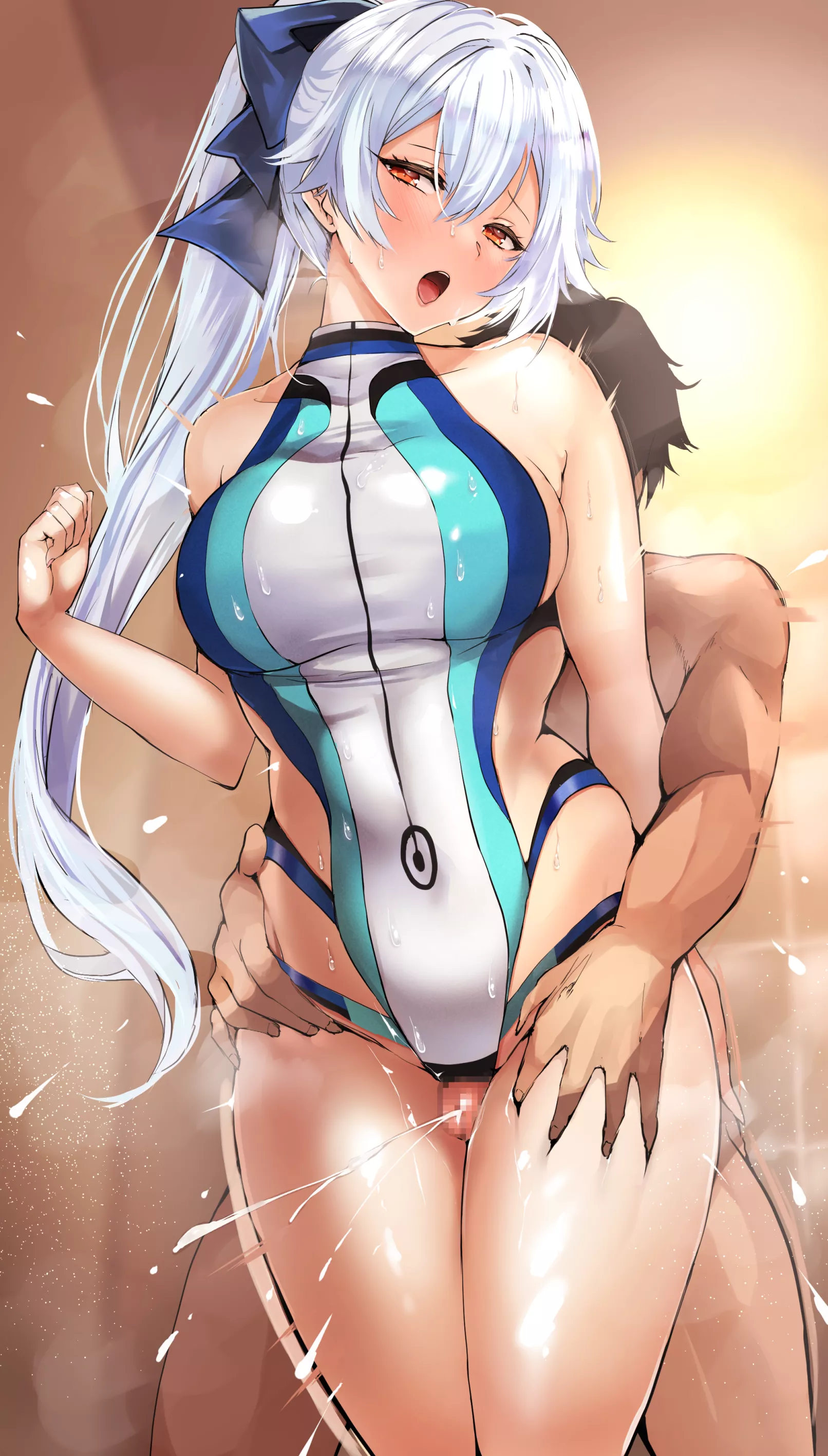Tomoe swimsuit thigh sex