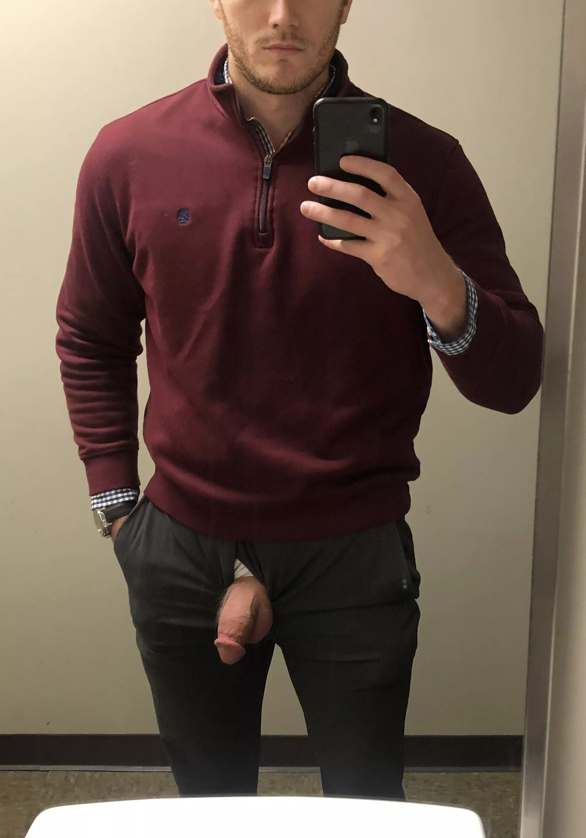 Your boss’s married cock needs your attention the office bathroom