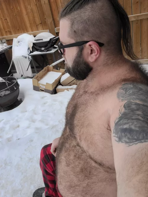 A true Canadian bear can be shirtless in any weather