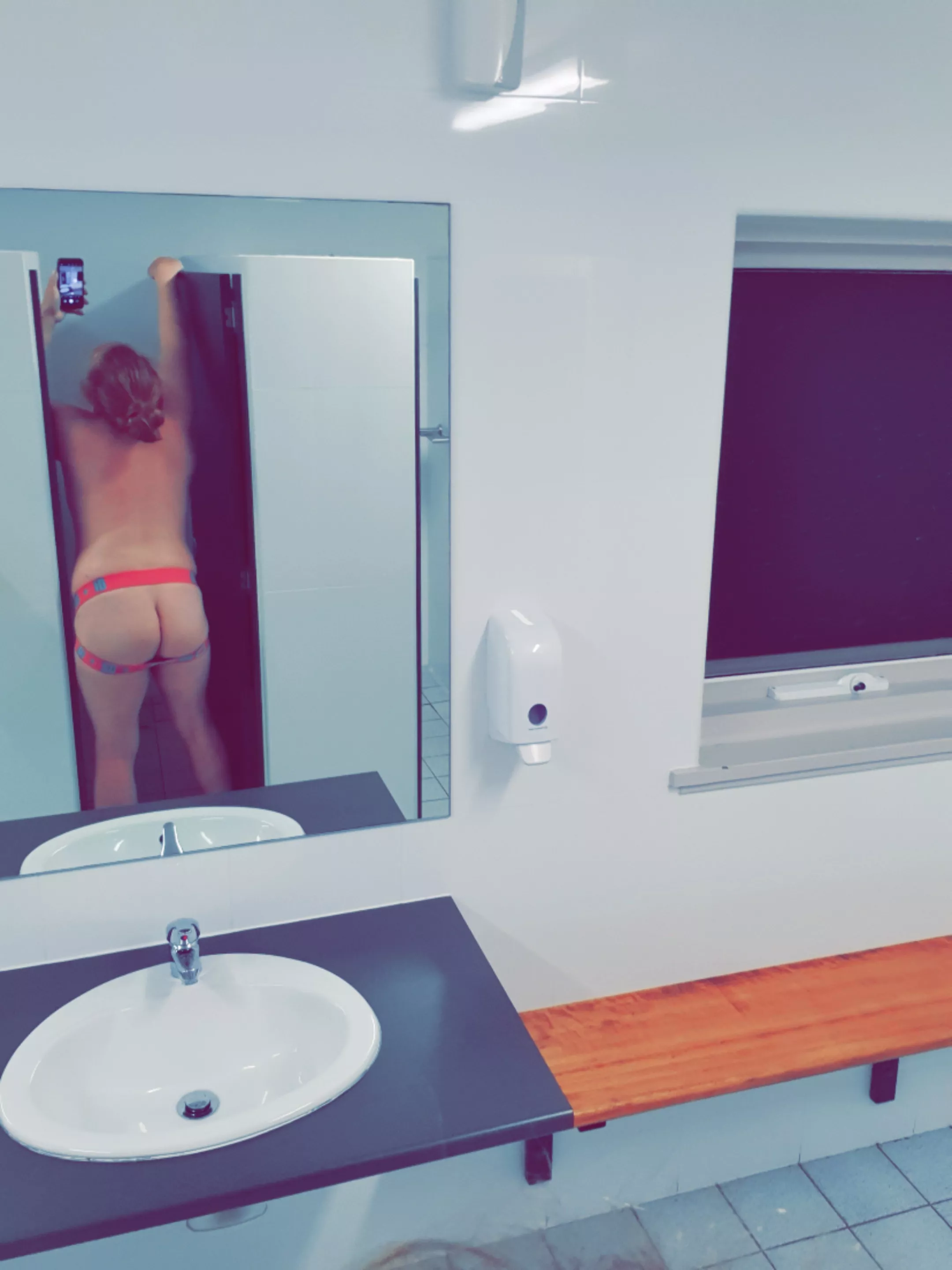 chuby bottom waiting in the public showers 😘