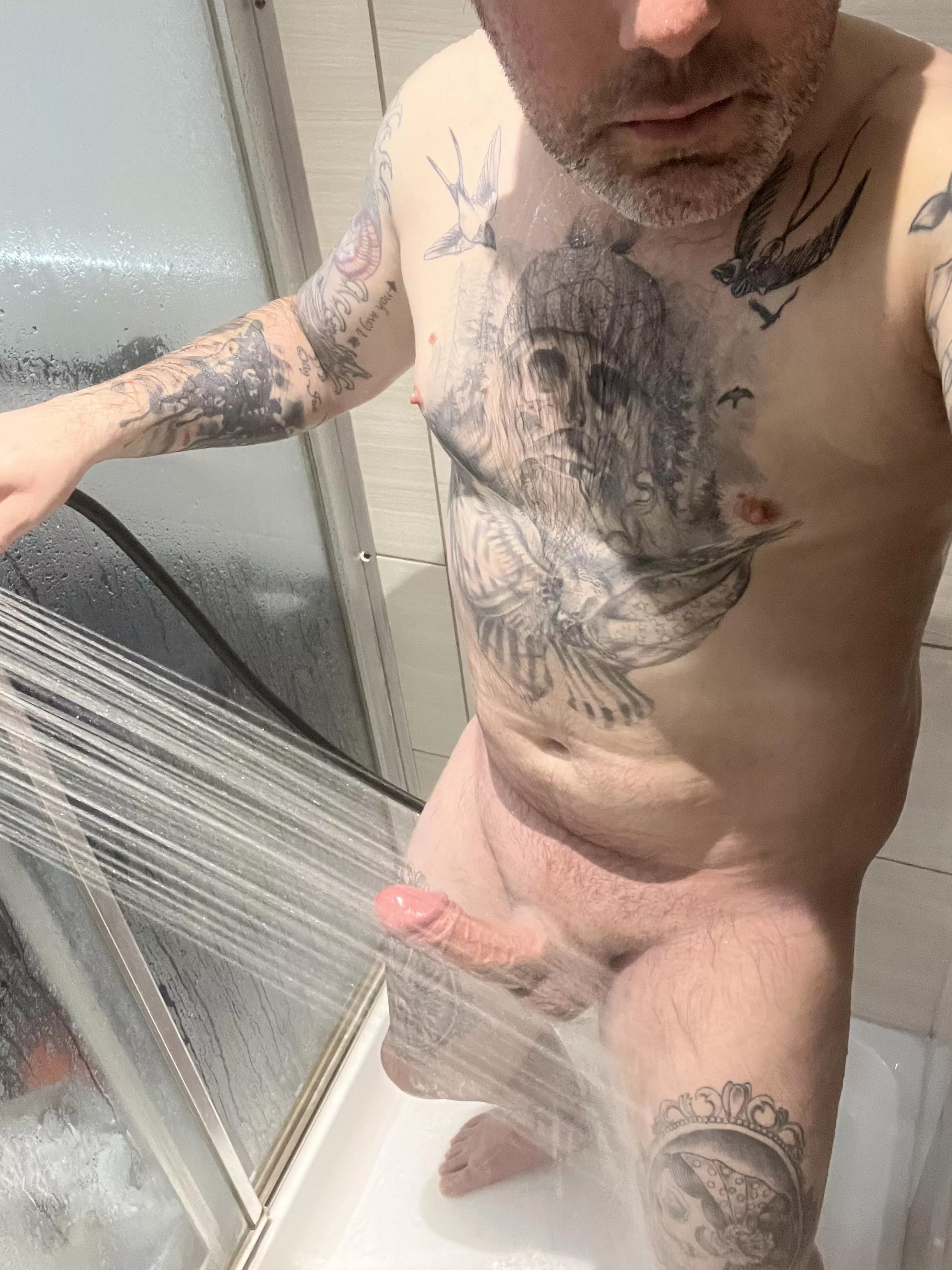 Dad [41] playing in the shower