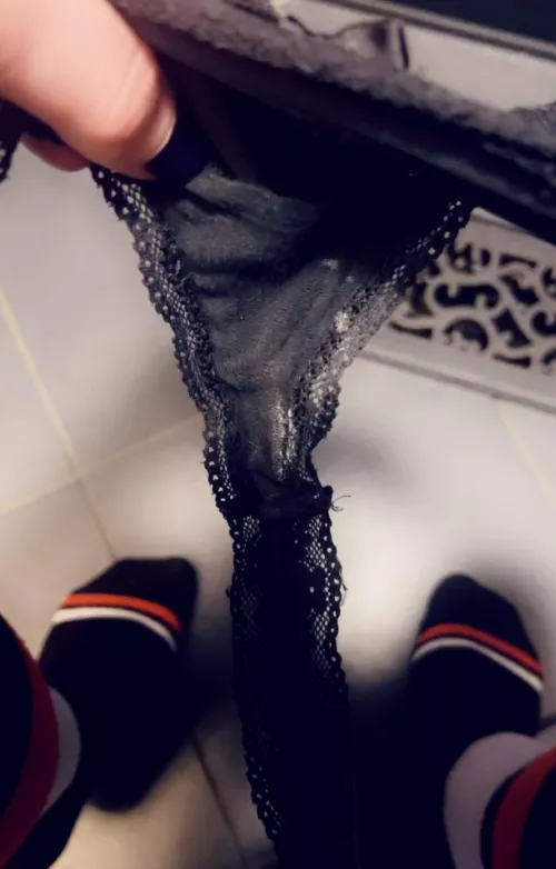 Dirty thong worn by hot goth slut