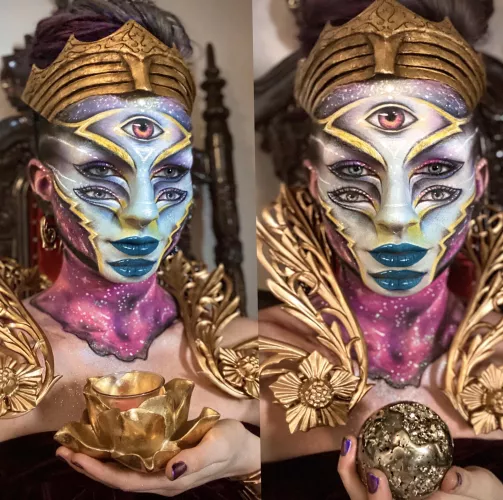 ''Galactic Goddess''. Just finished this. It took 7 hours. Original, created by me. (draegonqueen)