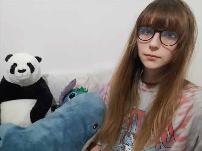 Hanging out with my plushies