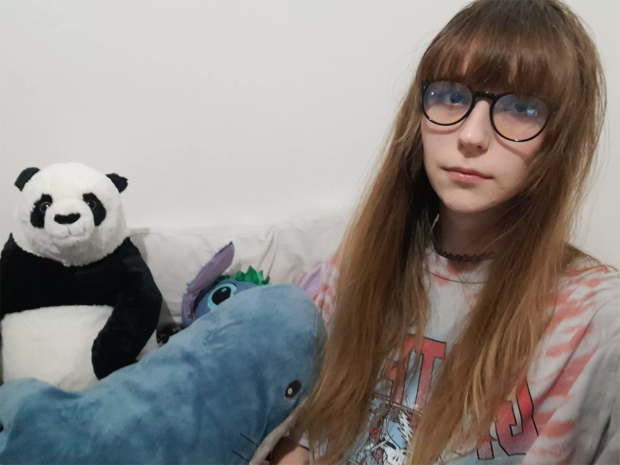 Hanging out with my plushies