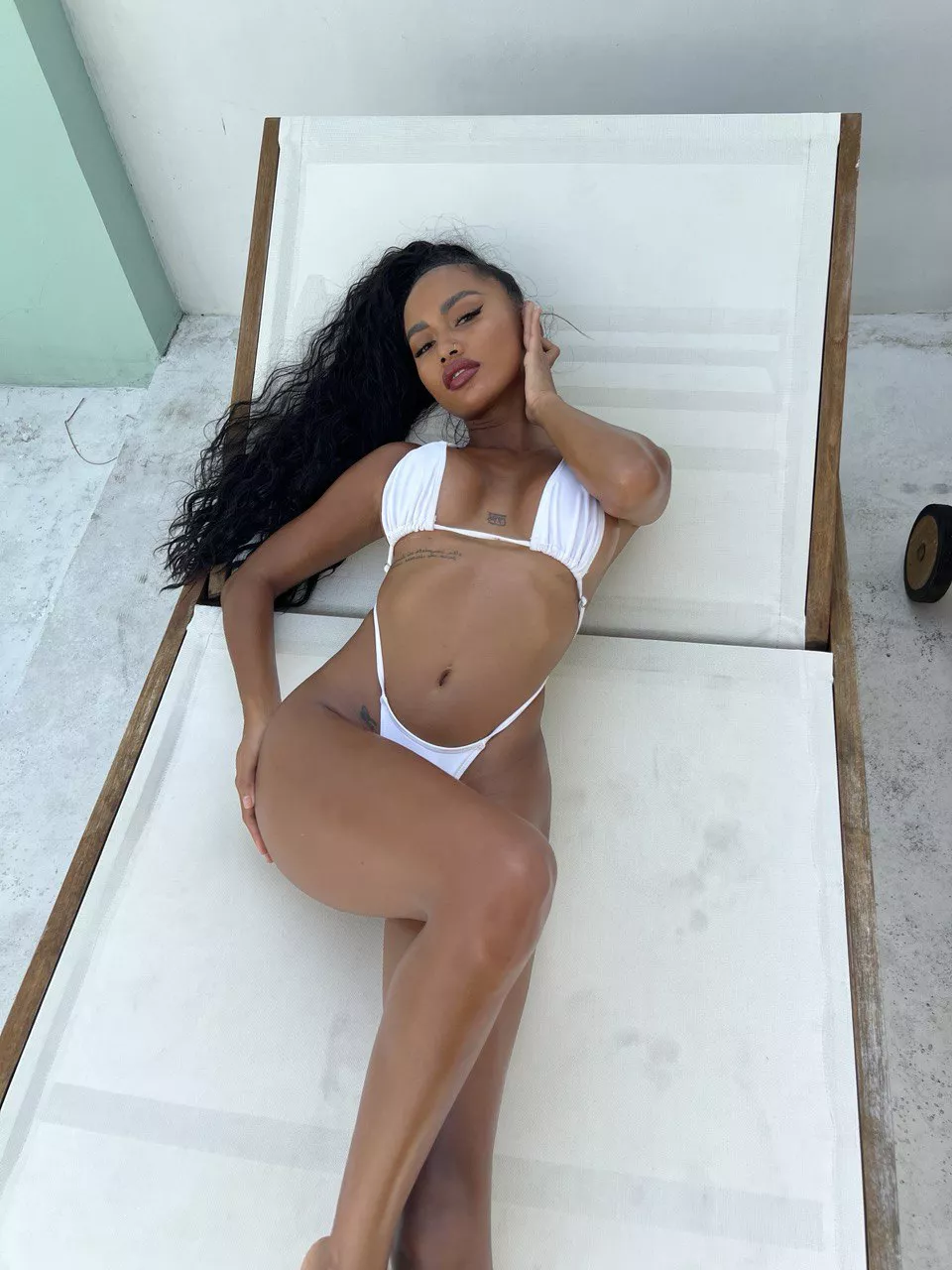 I like to wear a white bikini