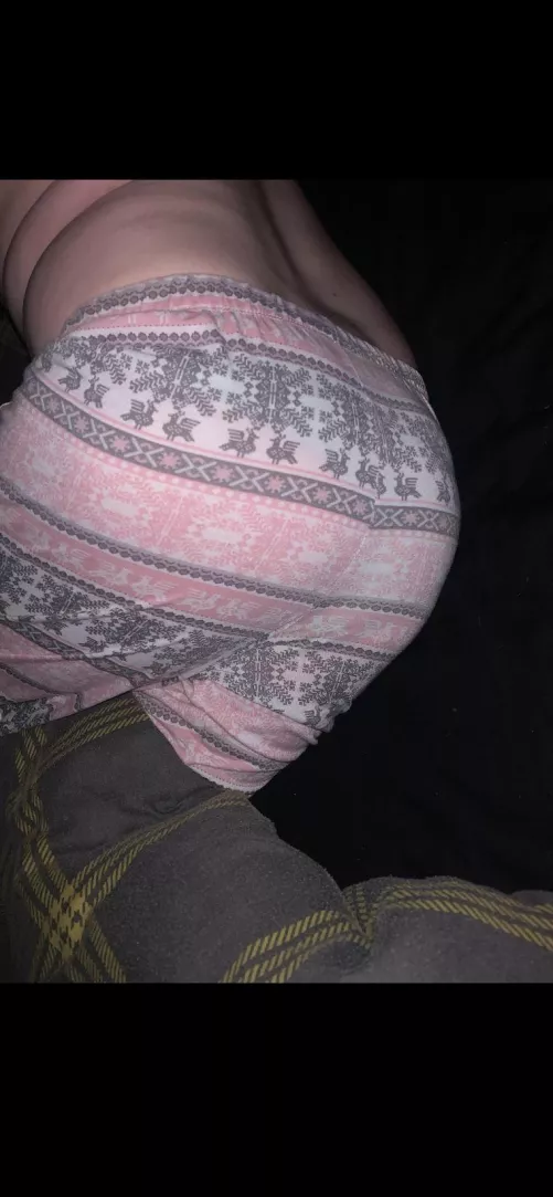 In my gfs pyjama bottoms.