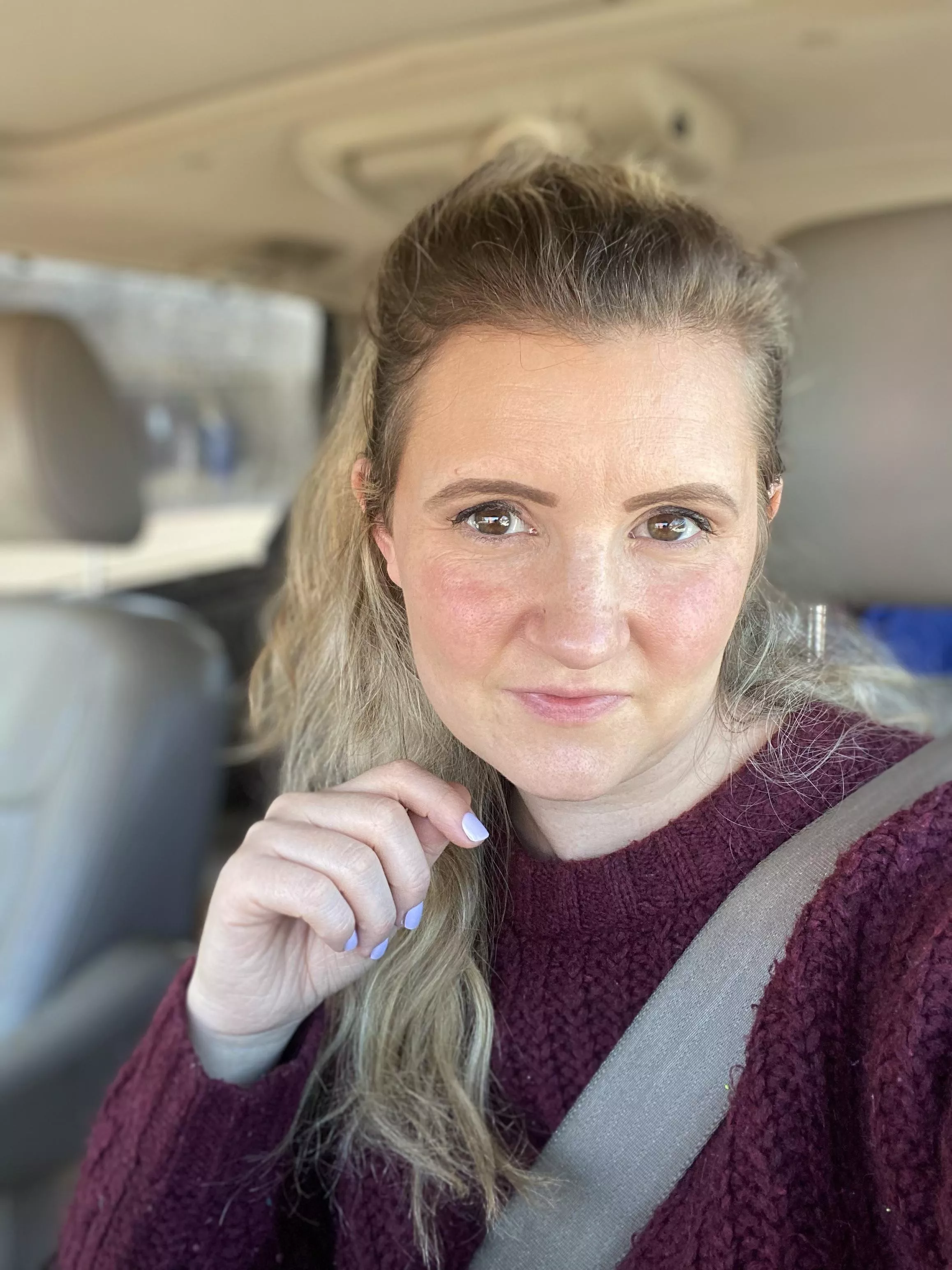 Just a car selfie while picking up groceries