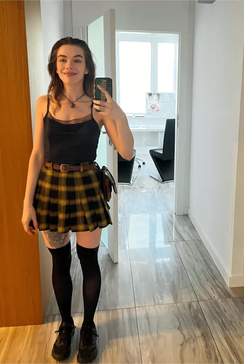 Legs in knee socks and shoes for walking