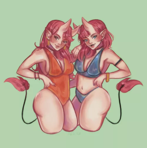 [OC](Adornoea) got to love some twin succubus