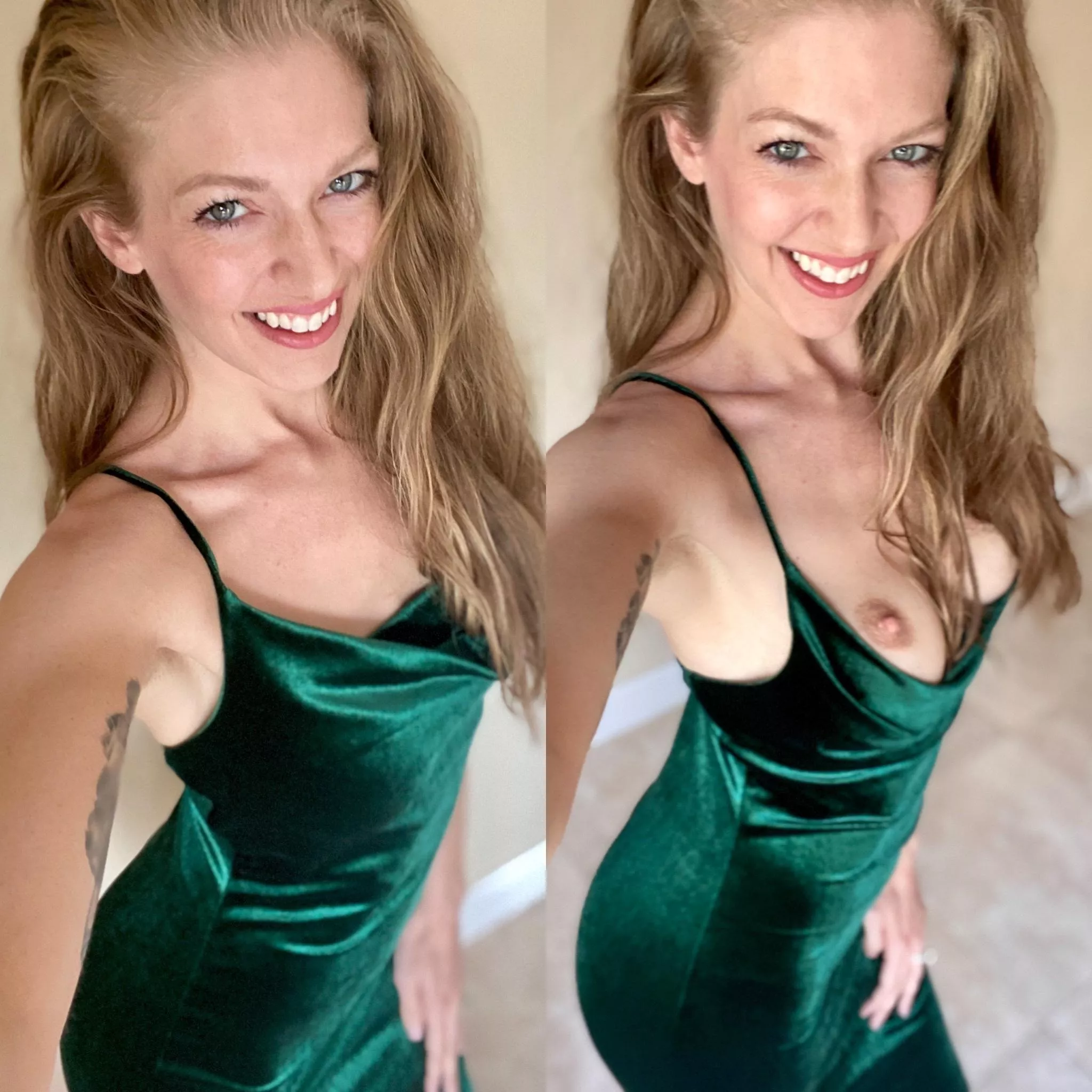 On/off of my favorite green dress