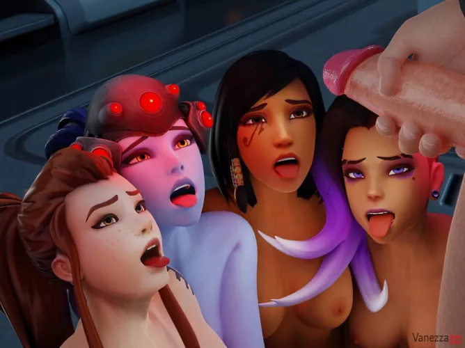 sombra pharah widowmaker brigitte lindholm (vanezza)