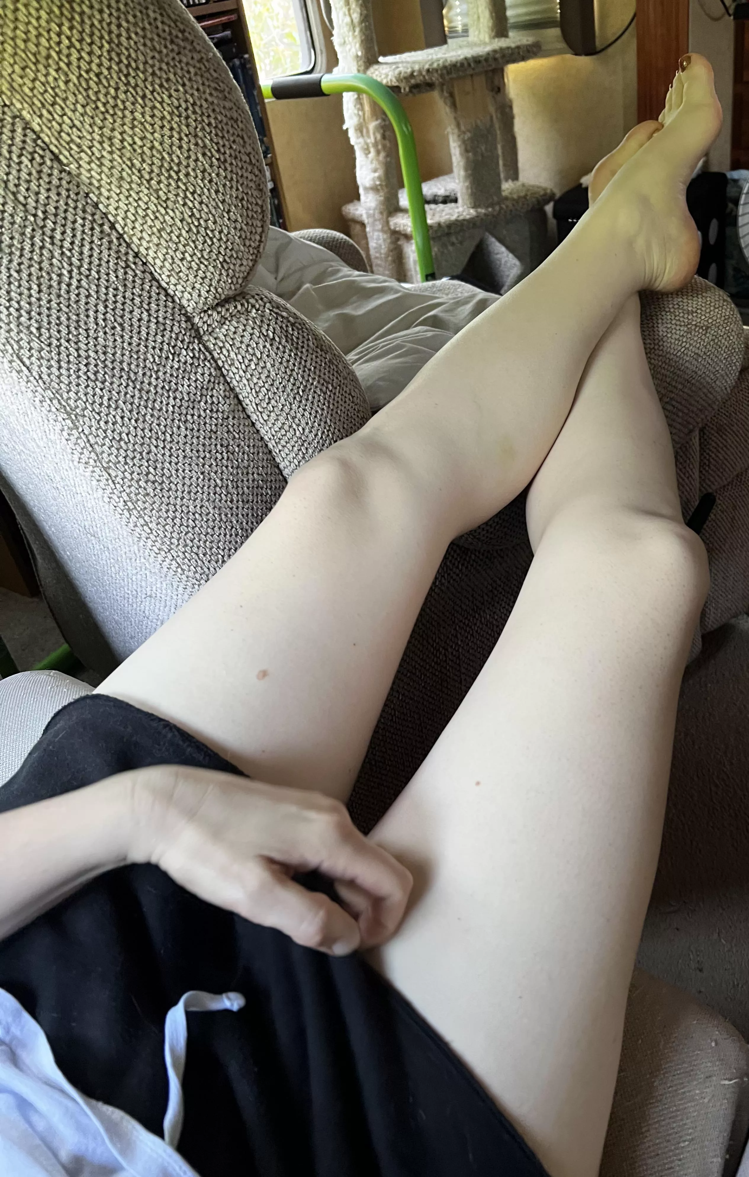 Stretching out the legs.