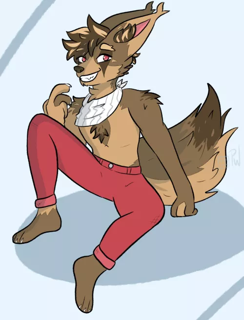 This is Juniper! He’s a wolf/rabbit hybrid (my art)