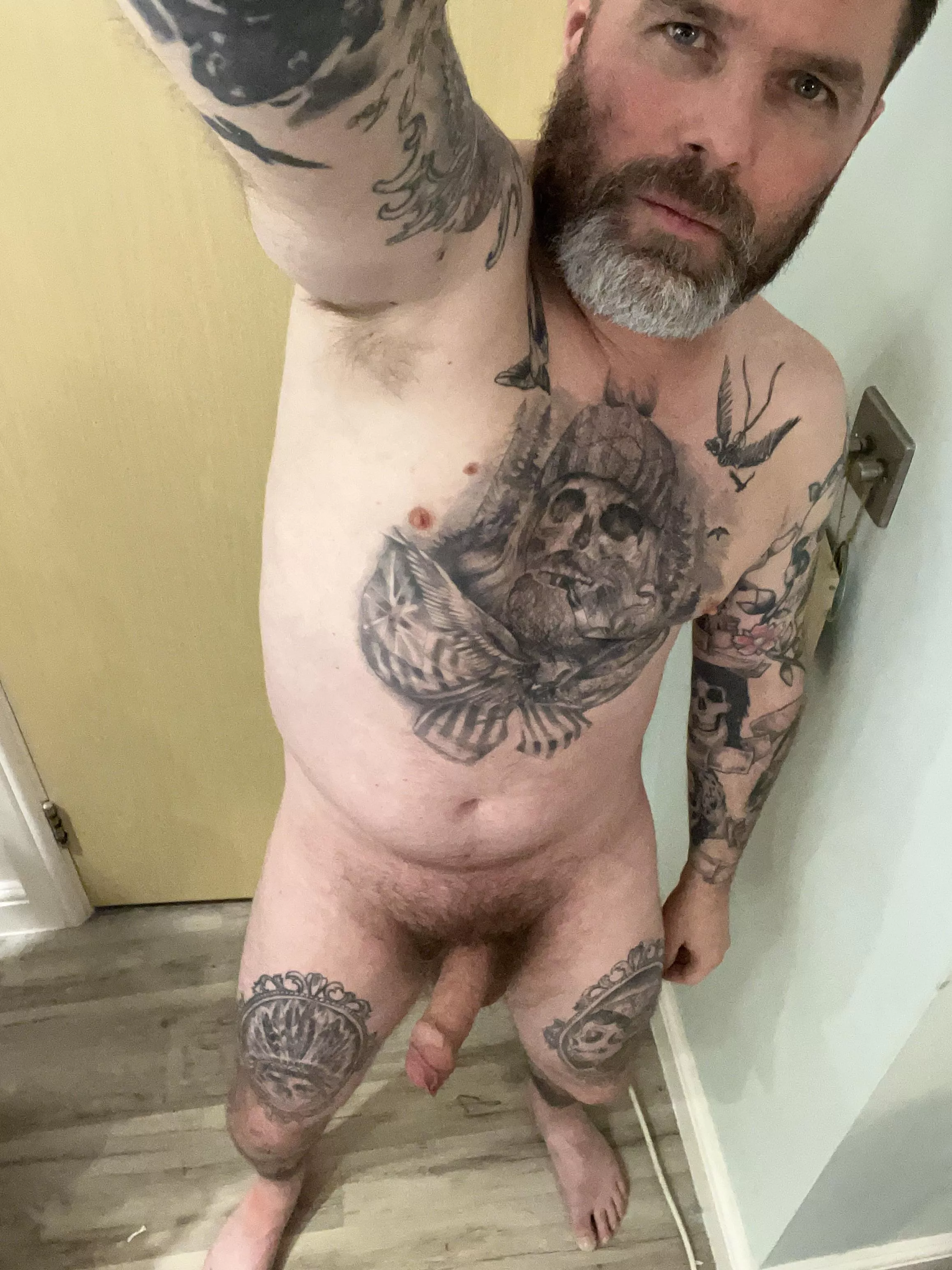 Uncut cock & beard