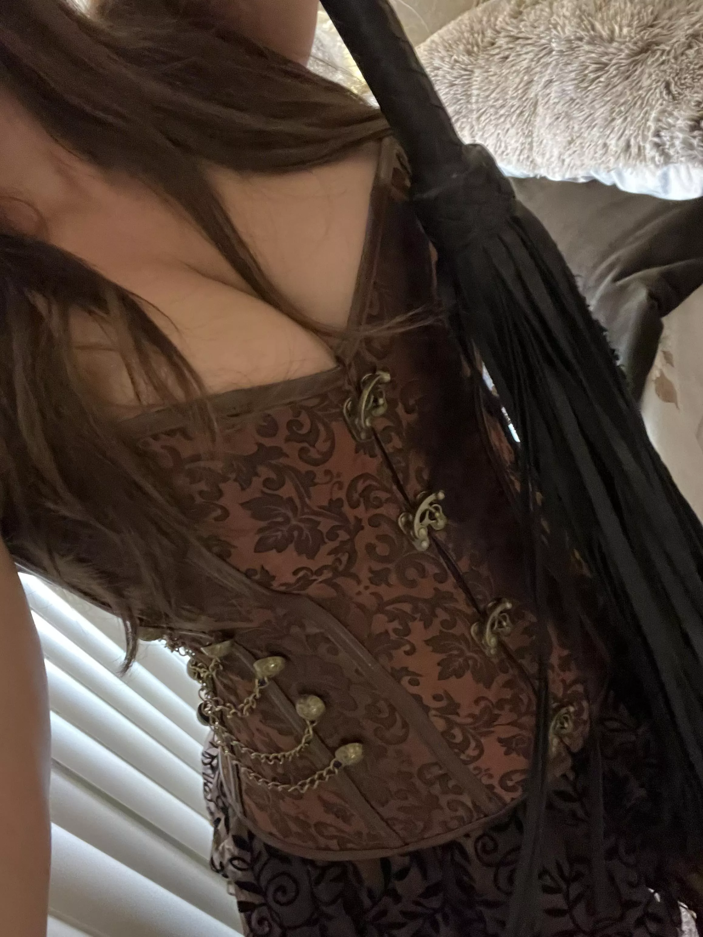 Very ready to wreak havoc tonight at Kinky Salon (club) dressed as a steampunk mistress.