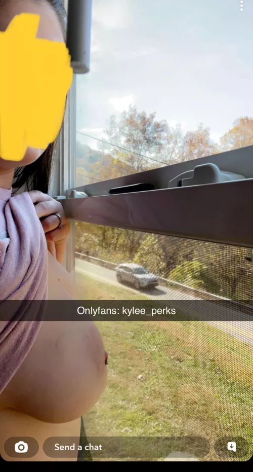 Wife loves flashing cars going by