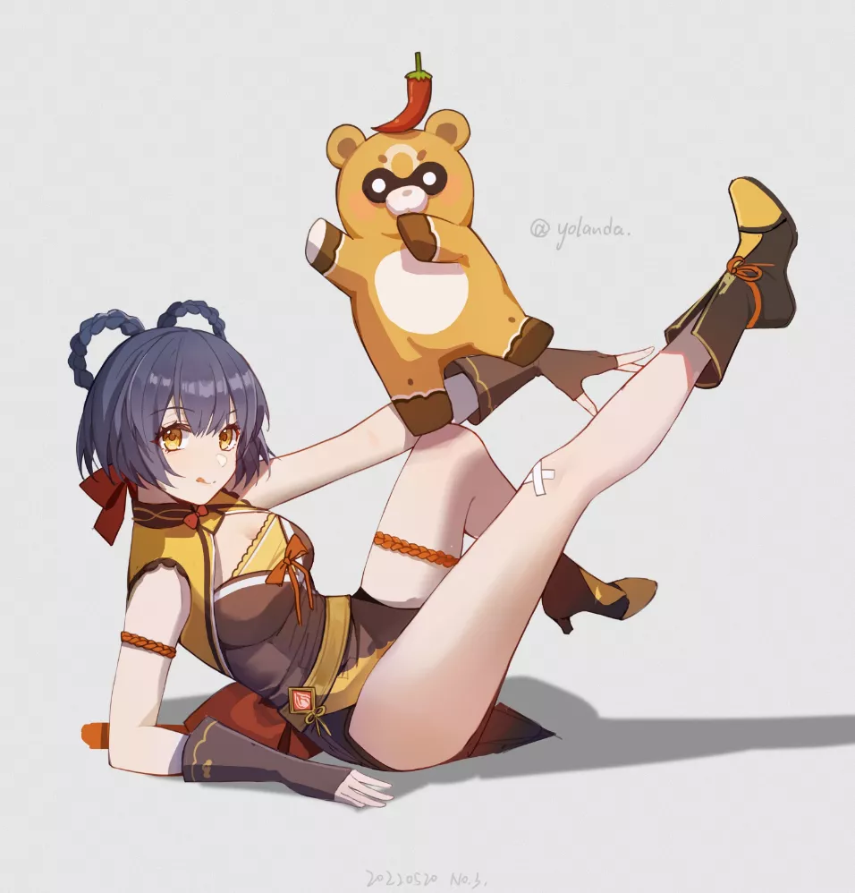 Xiangling's legs always make me cum [Genshin Impact]