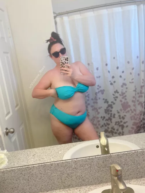 Bikini and a mom bun