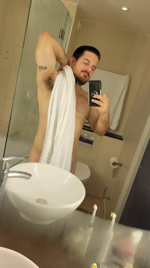 Had to take advantage of good bathroom lighting