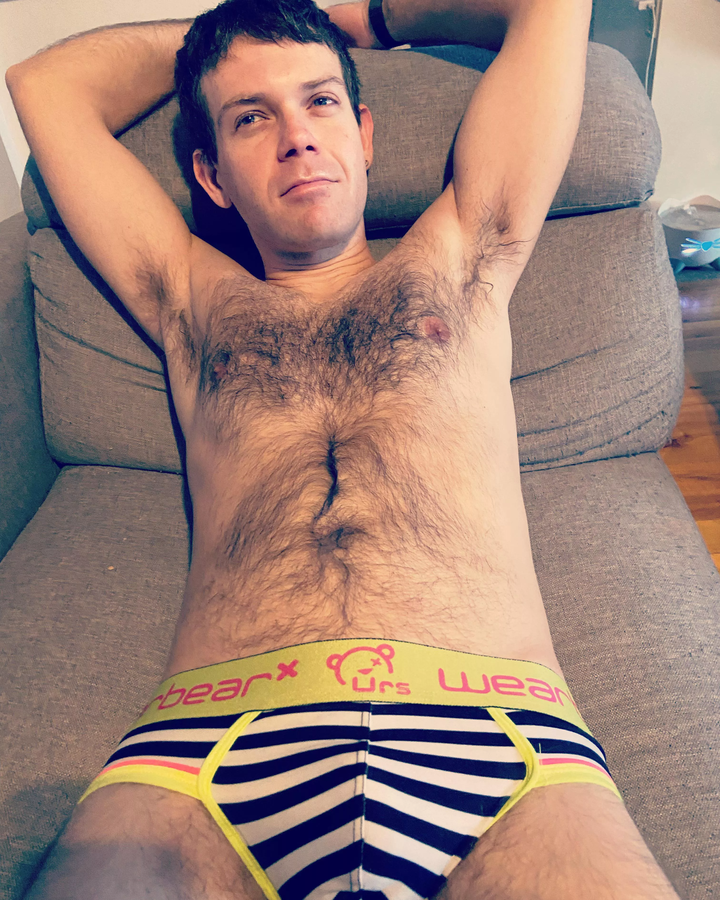 Hairy boy lazy on the couch😛